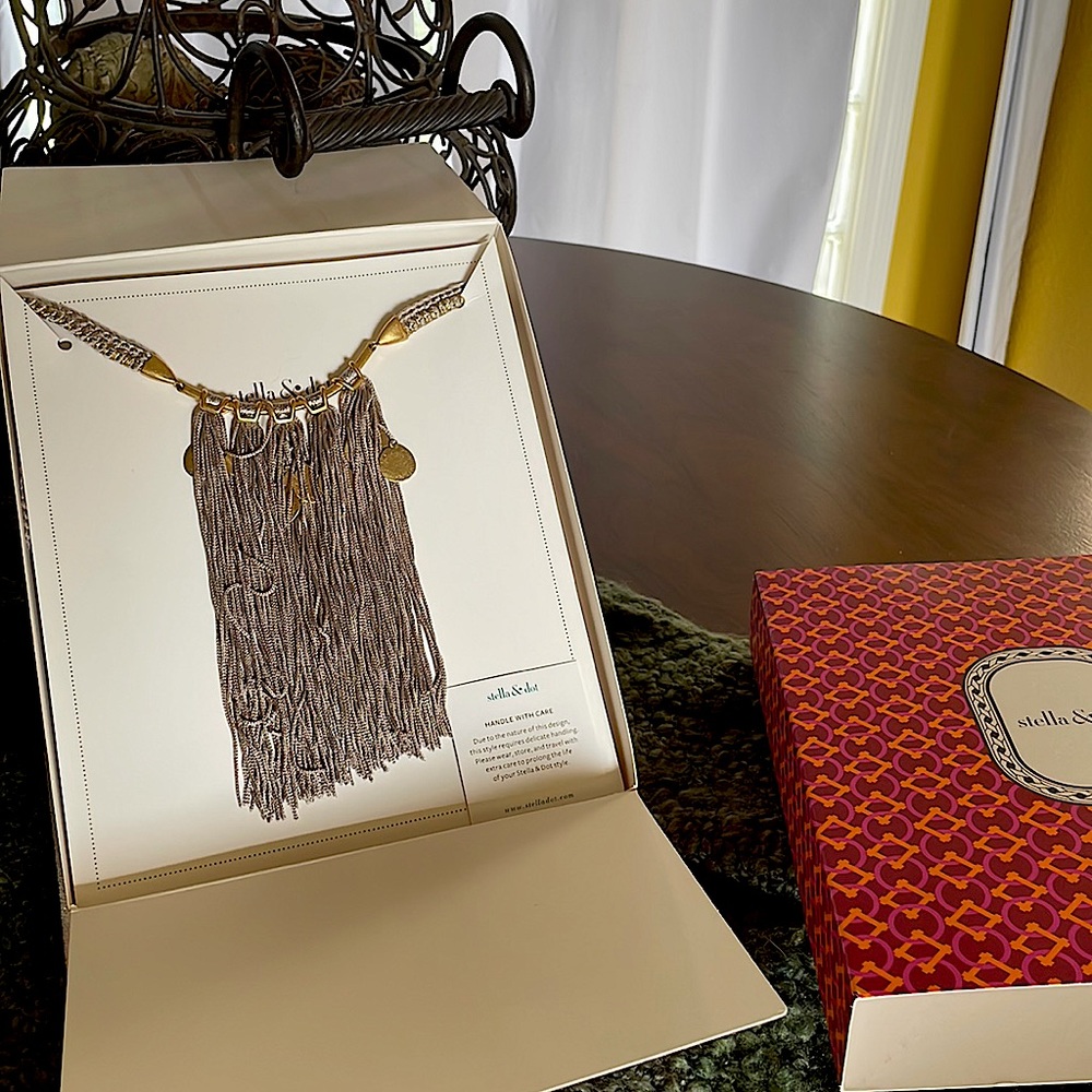 NIB Stella & Dot Samar Fringe Collier Necklace